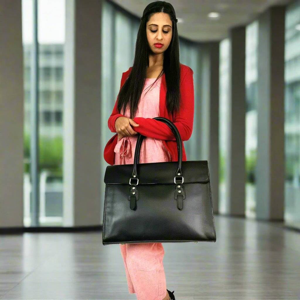 womens leather laptop tote