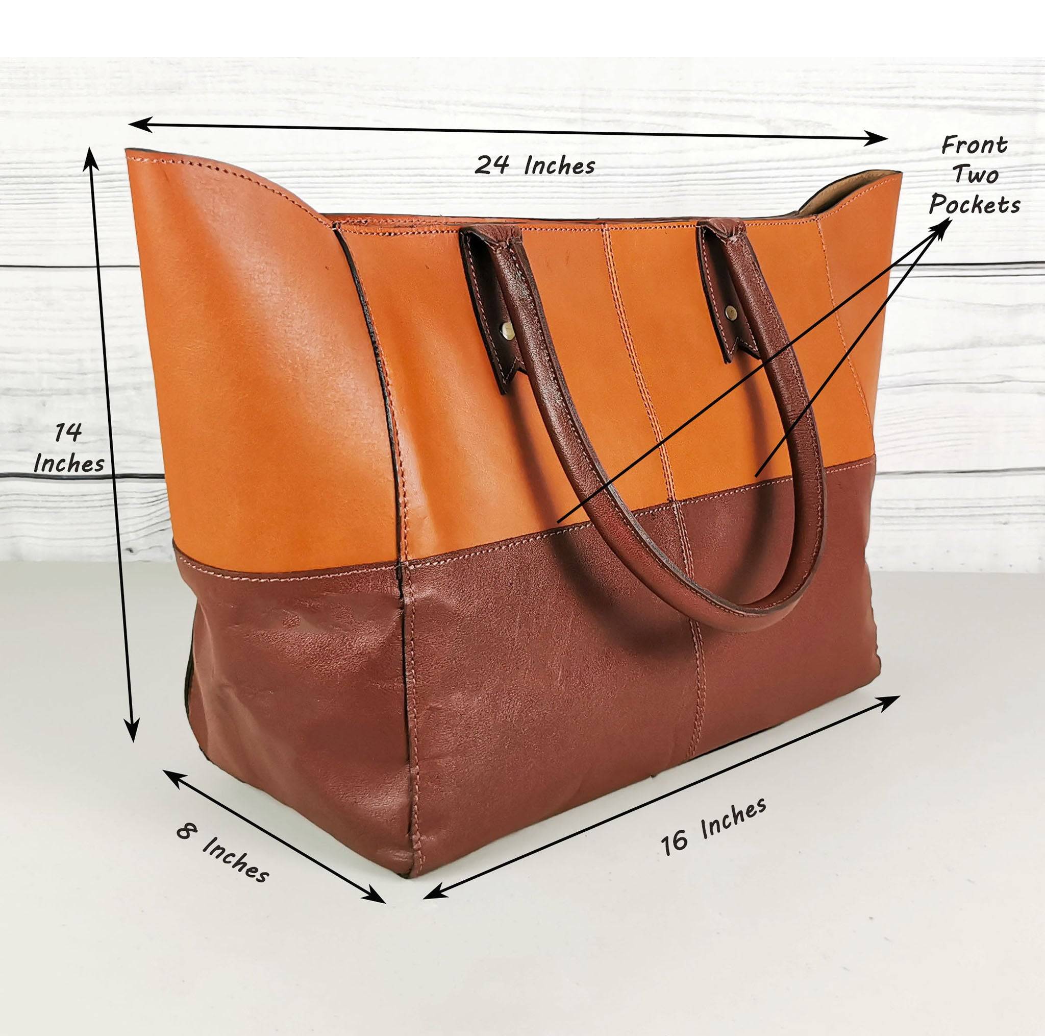 large leather tote
